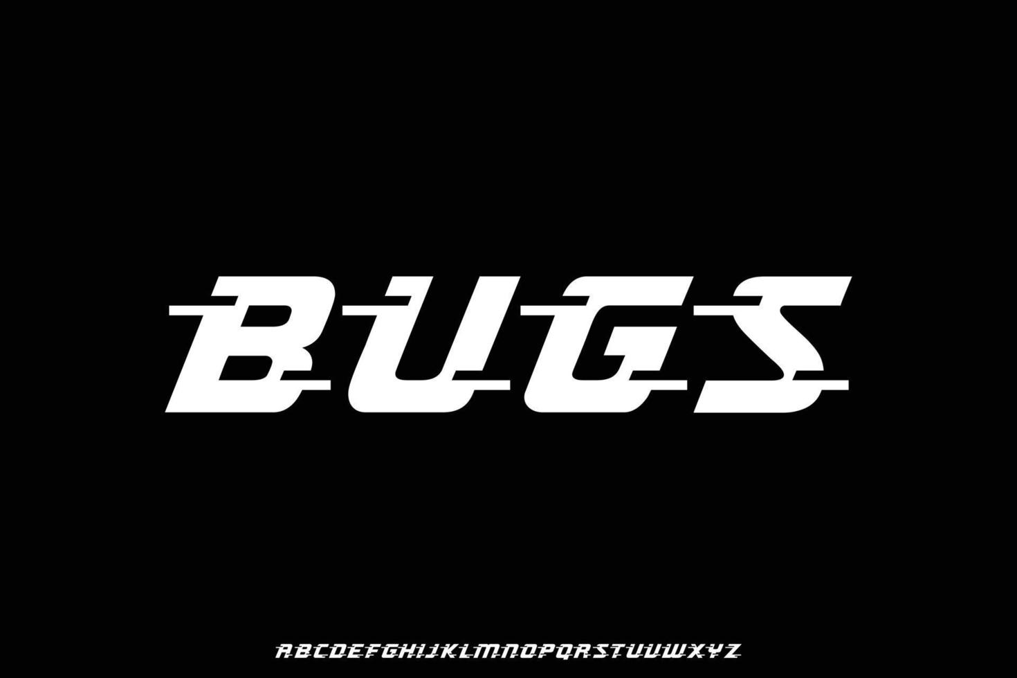 Modern futuristic glitch or bugs font vector