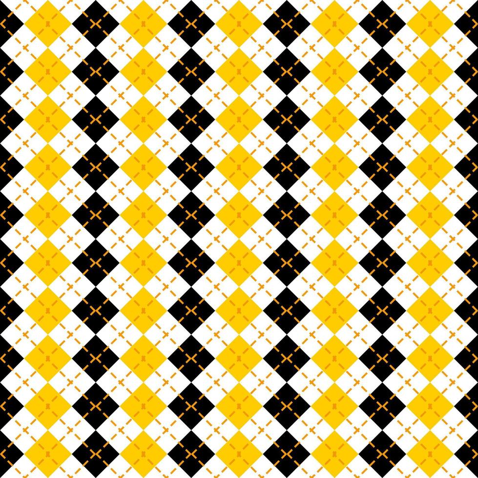 yellow and black argyle pattern vector