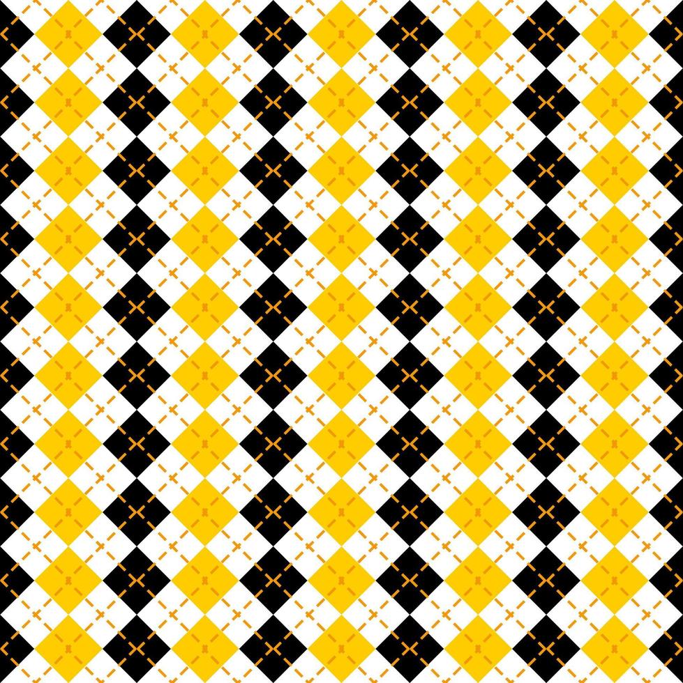 yellow and black argyle pattern vector