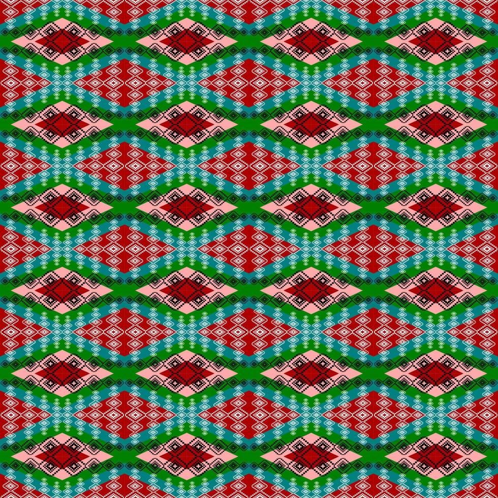 seamless geometric ethnic pattern design vector