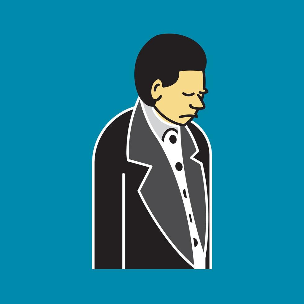 a man in a neat suit is sad vector