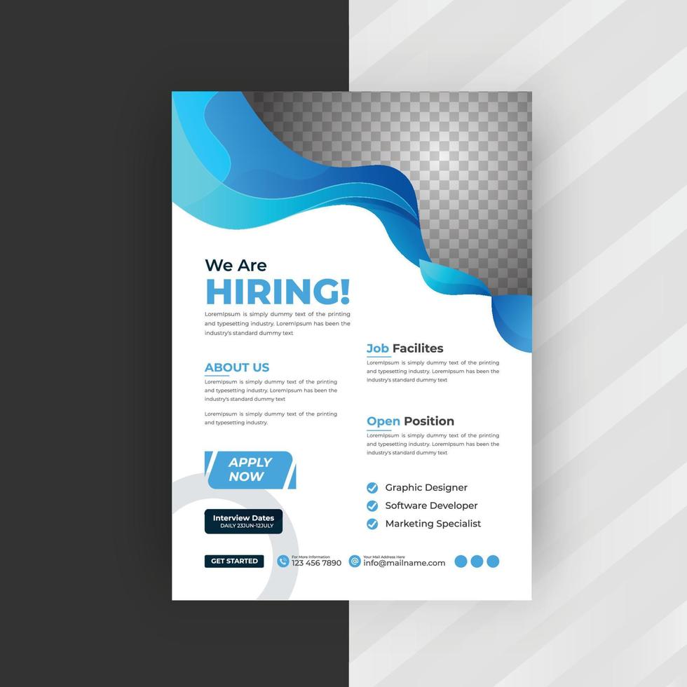 We are Hiring job vacancies Flyer Design vector