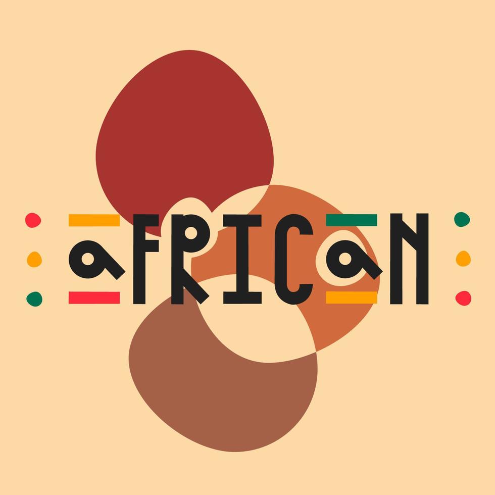 áfrica, letras de estilo africano, resumen dibujado a mano sobre un fondo beige vector