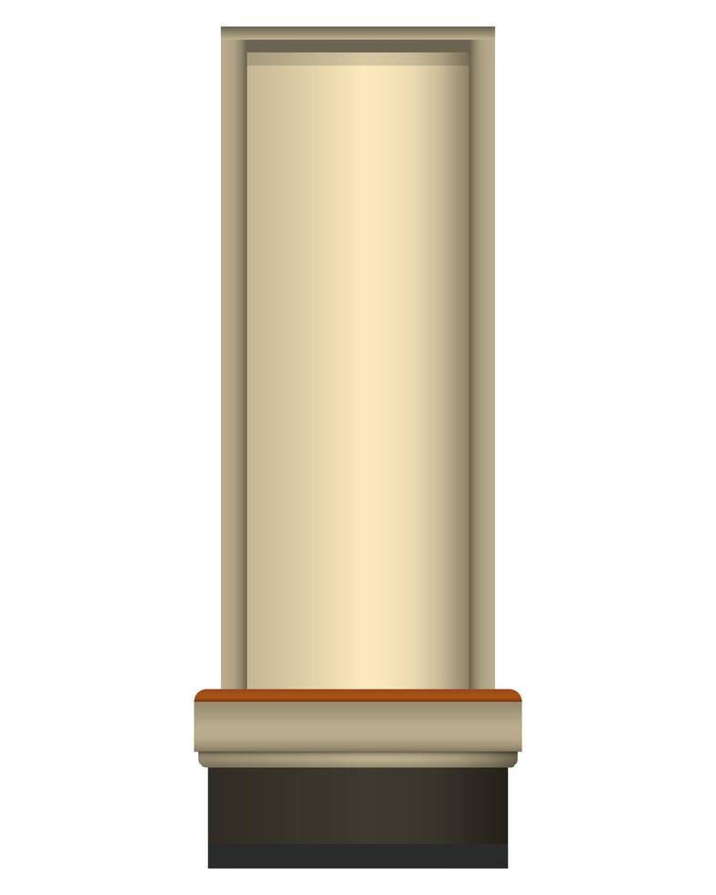 columnas beige piedra de escaparate en estilo realista. Ilustración de vector colorido aislado sobre fondo blanco.