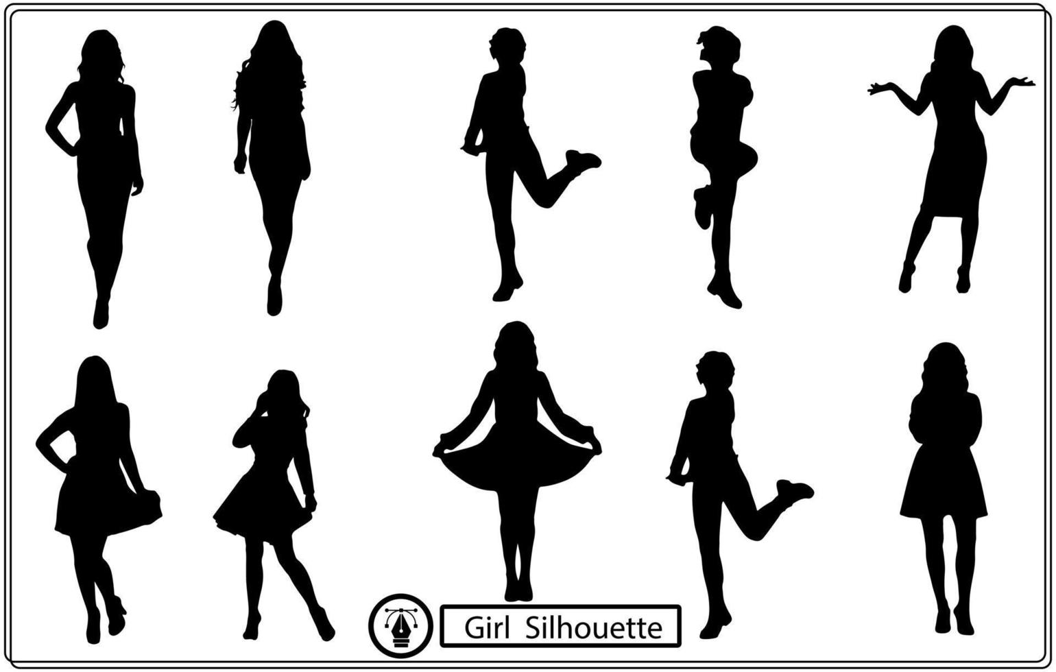 Set of Girl vector silhouettes. Free