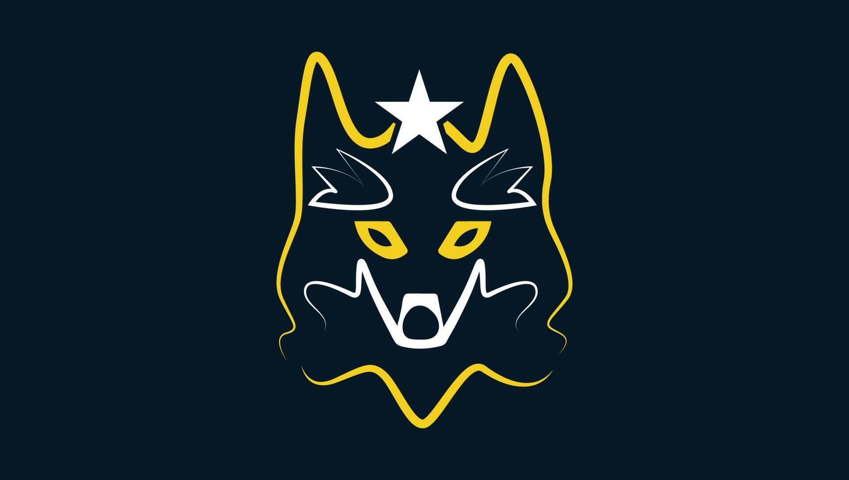 A clean and simple wolf or fox head logo design that represents a professional brand vector