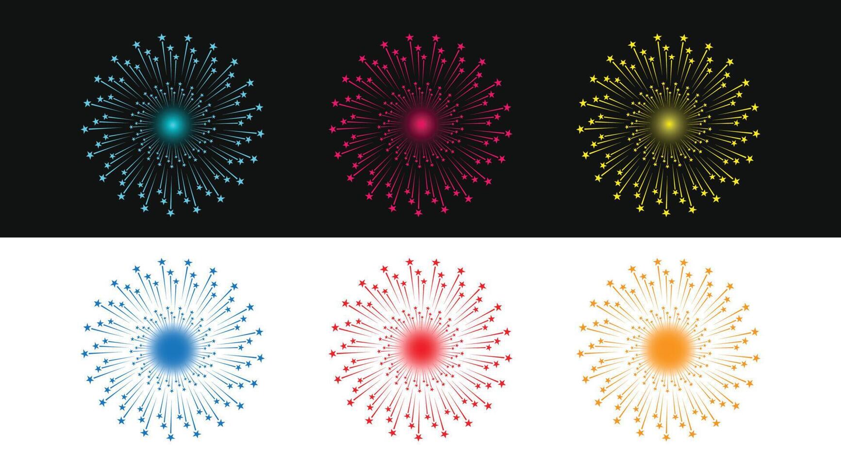 elementos de diseño de celebración de fuegos artificiales para hacer ilustraciones de vectores de diseños de iluminación