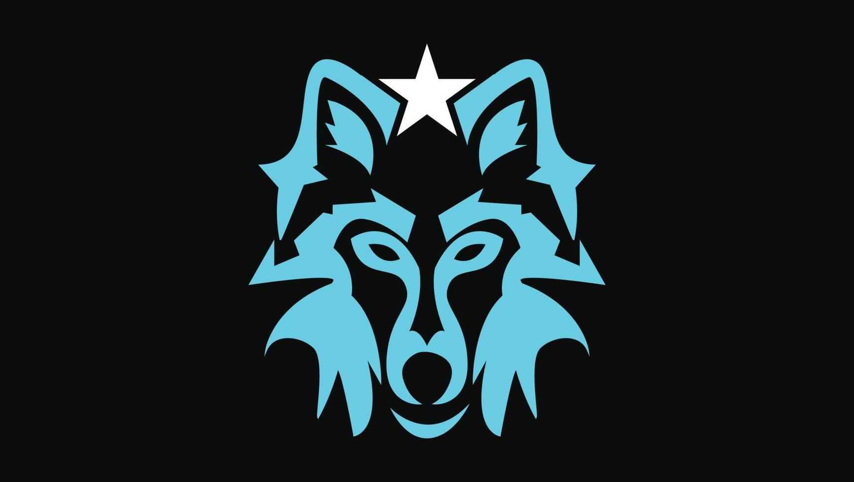 un diseño de logotipo de cara de lobo o zorro minimalista que representa una marca profesional vector