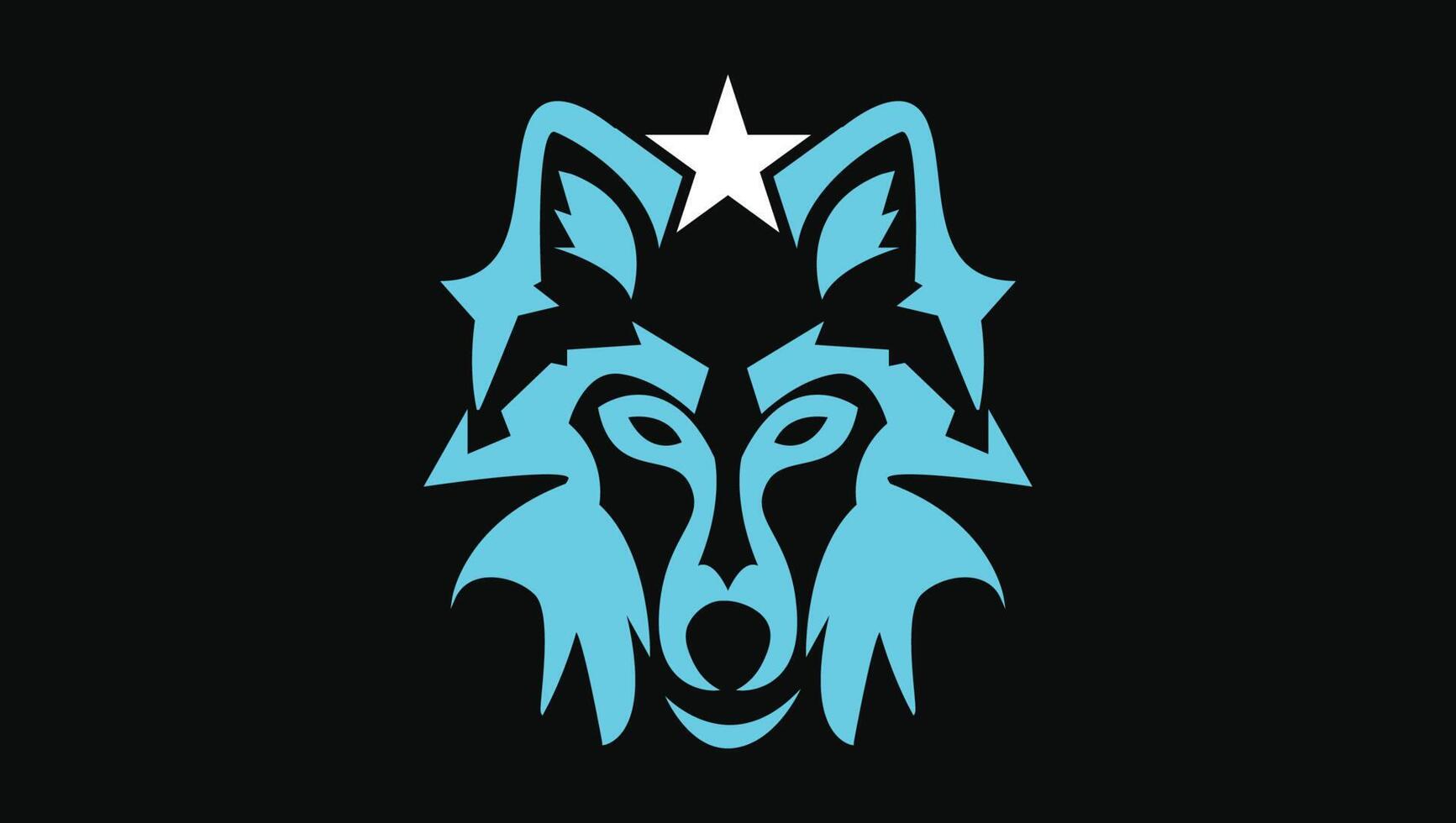 A minimalistic wolf or fox face logo design that represents a professional brand vector