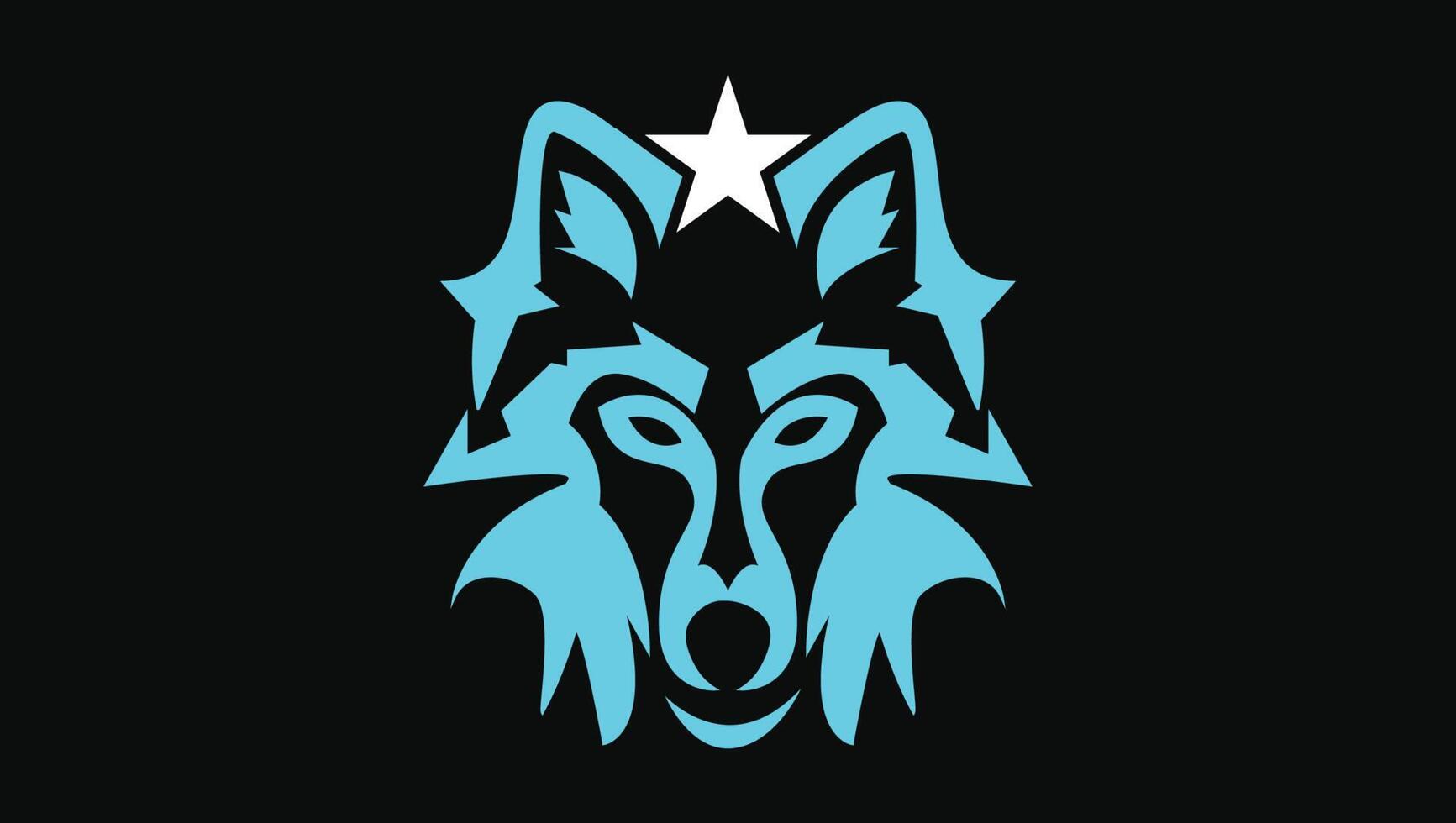 A minimalistic wolf or fox face logo design that represents a professional brand vector