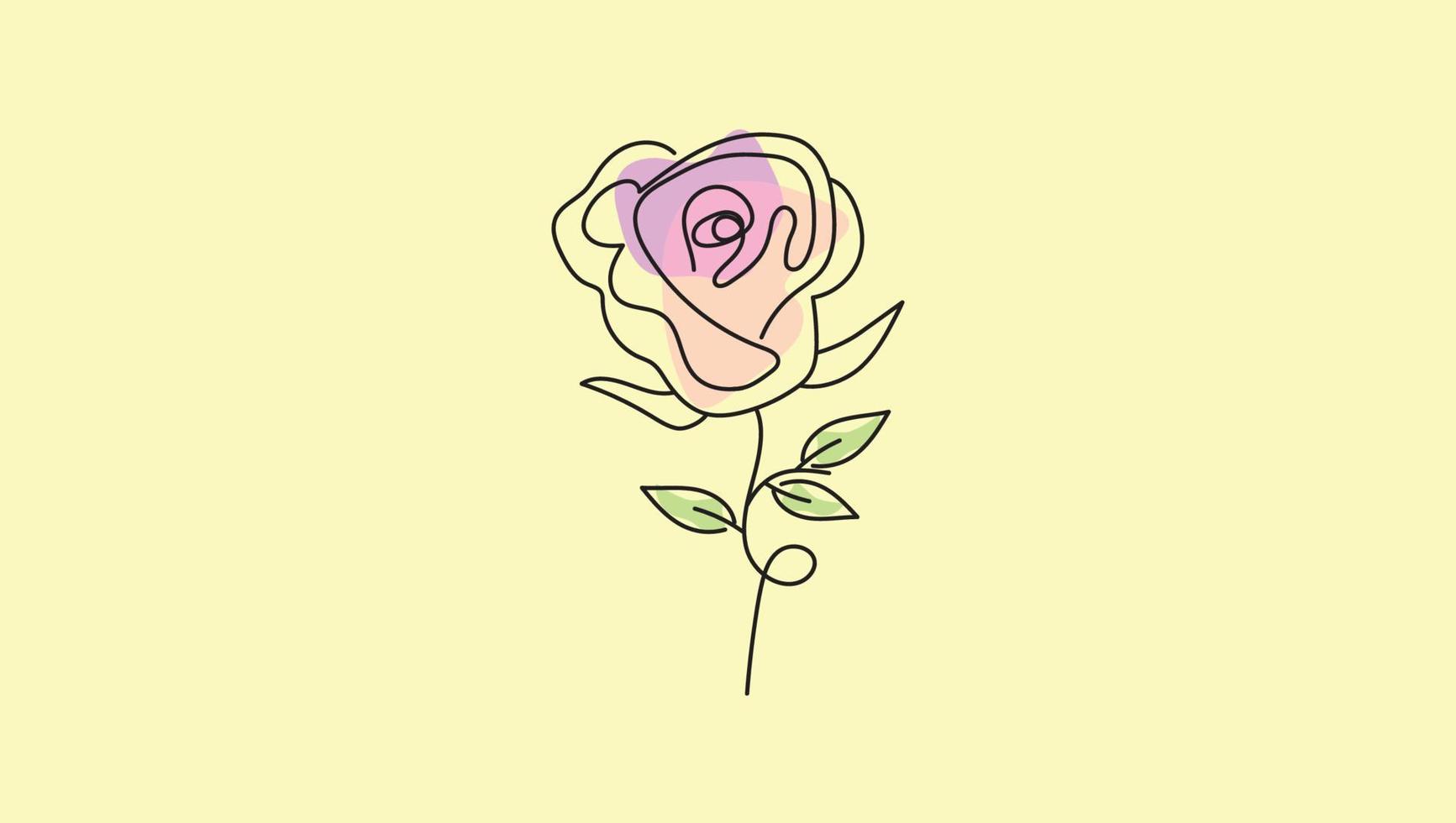 Rose Flower Floral Line Art Digital Wallpaper Design Boho Wall Print Digital Print 3 vector