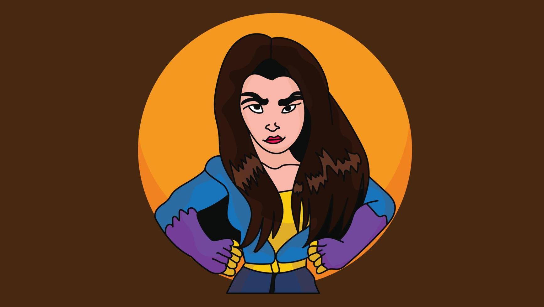 A dynamic female character in a comic book vector