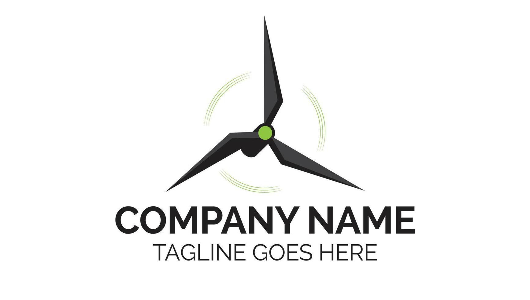 plantilla de diseño de logotipo moderno de energía eólica de alta tecnología creativa vector