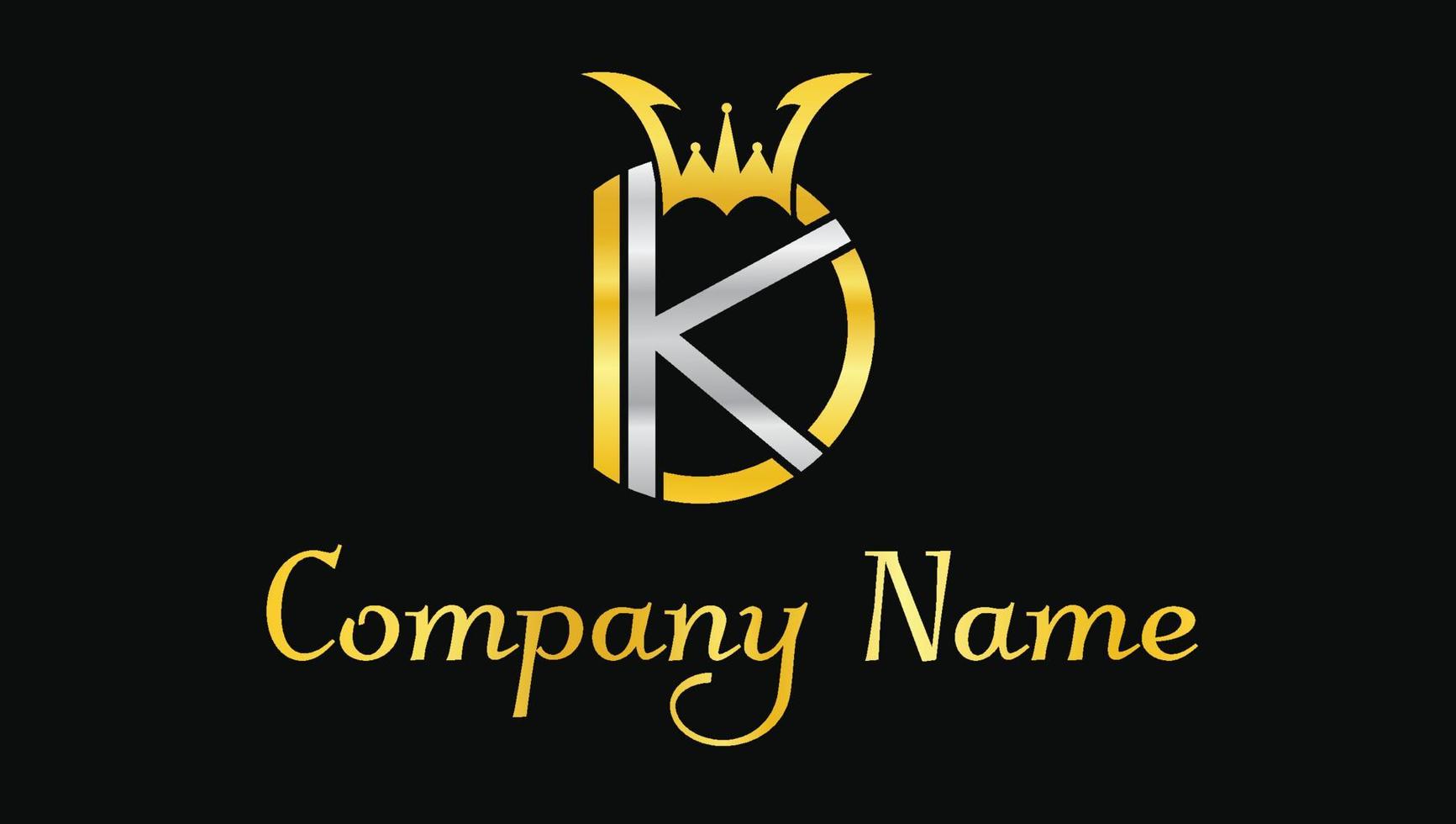 letras kd corona plantilla de diseño de logotipo de marca moderna lujosa vector