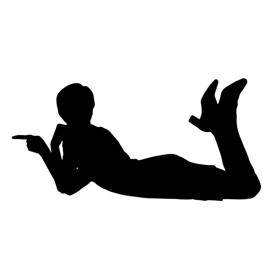 siluetas vectoriales de mujeres. forma de mujer acostada. color negro sobre fondo blanco aislado. ilustración gráfica. vector