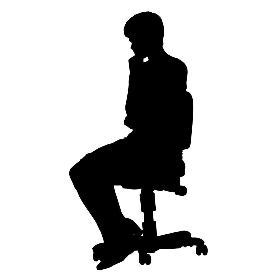 Vector silhouettes of women. Sitting woman shape. Black color on isolated white background. Graphic illustration.