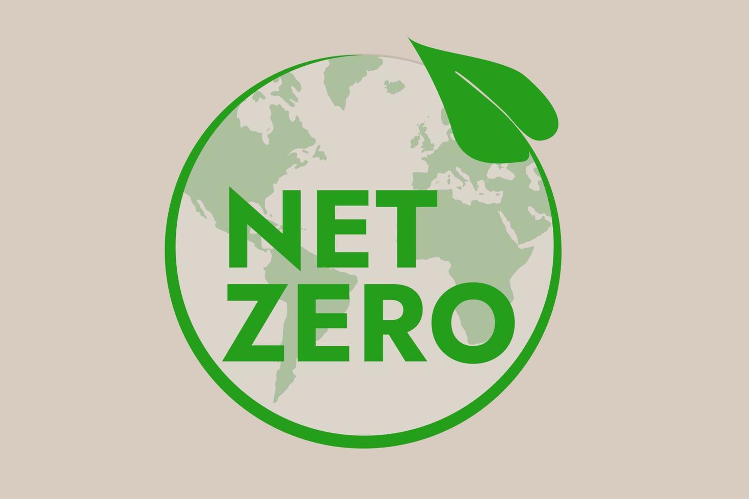 Net zero Carbon neutral round symbol icon. Vector illustration