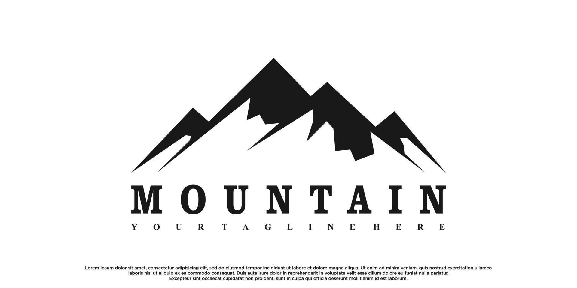 Mountains logo design with vintage unique concept Premium Vector