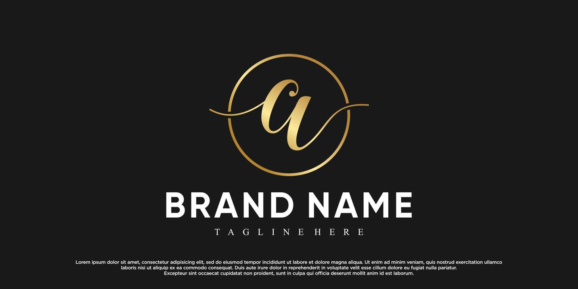 Minimalist latter a logo design with creative concept Premium Vector