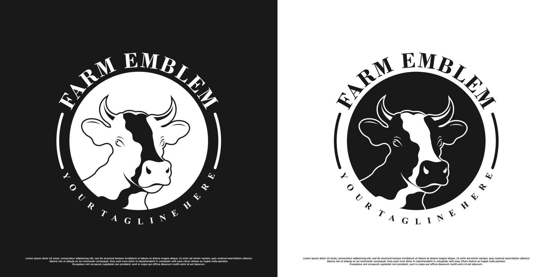 diseño de logotipo de vaca con concepto único premium vector parte 2
