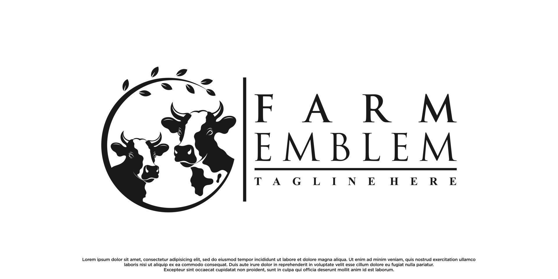 Farm emblem logo design with unique concept Premium Vector part 2