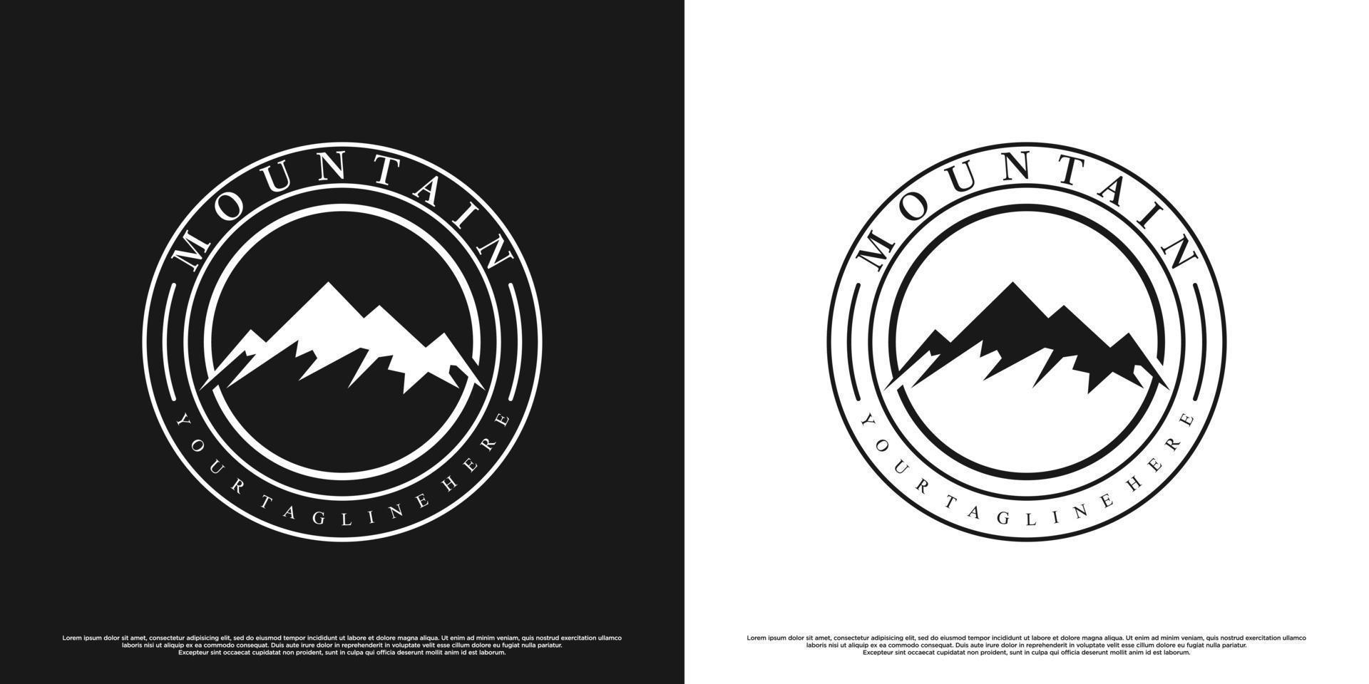 Mountains logo design with vintage unique concept Premium Vector