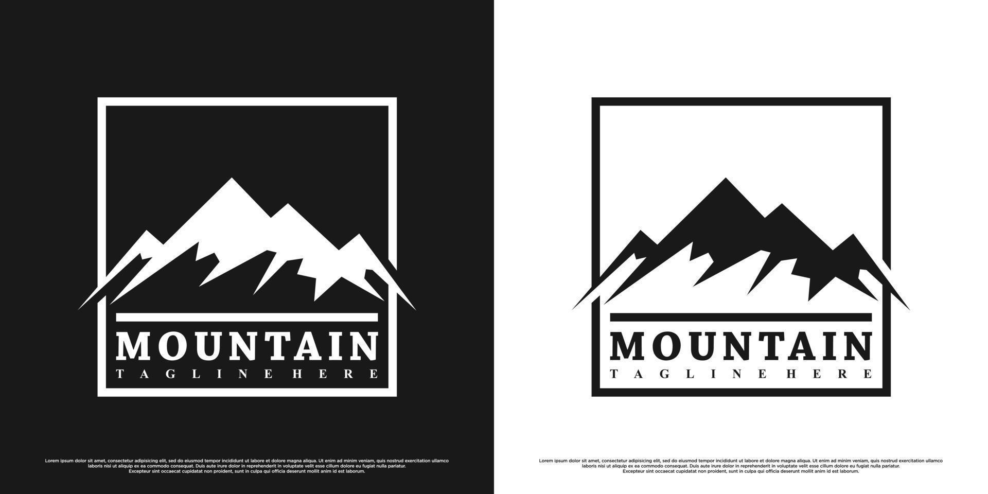 Mountains logo design with vintage unique concept Premium Vector