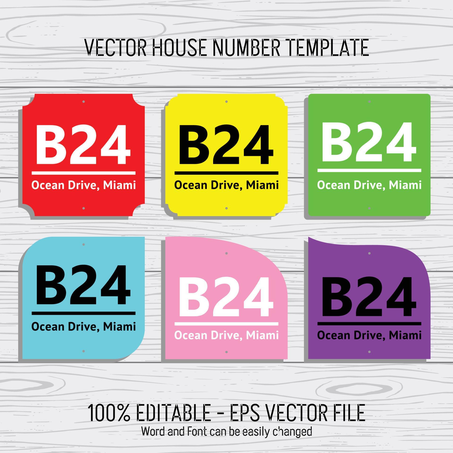 Laser cutting template files for house numbers, housing numbers, room