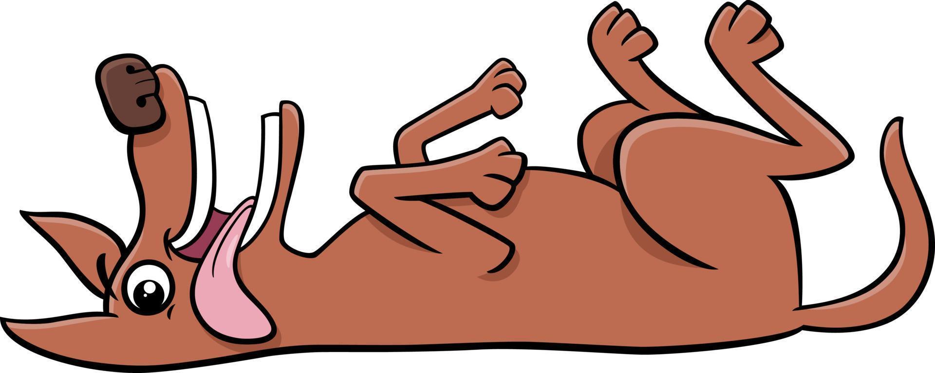 cartoon dog lying down and sticking out tongue vector