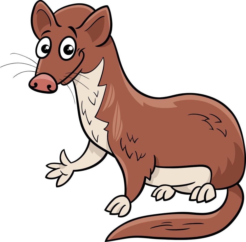 funny cartoon weasel animal character vector