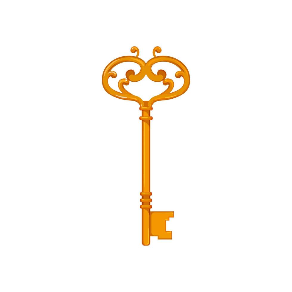 medieval key vintage cartoon vector illustration