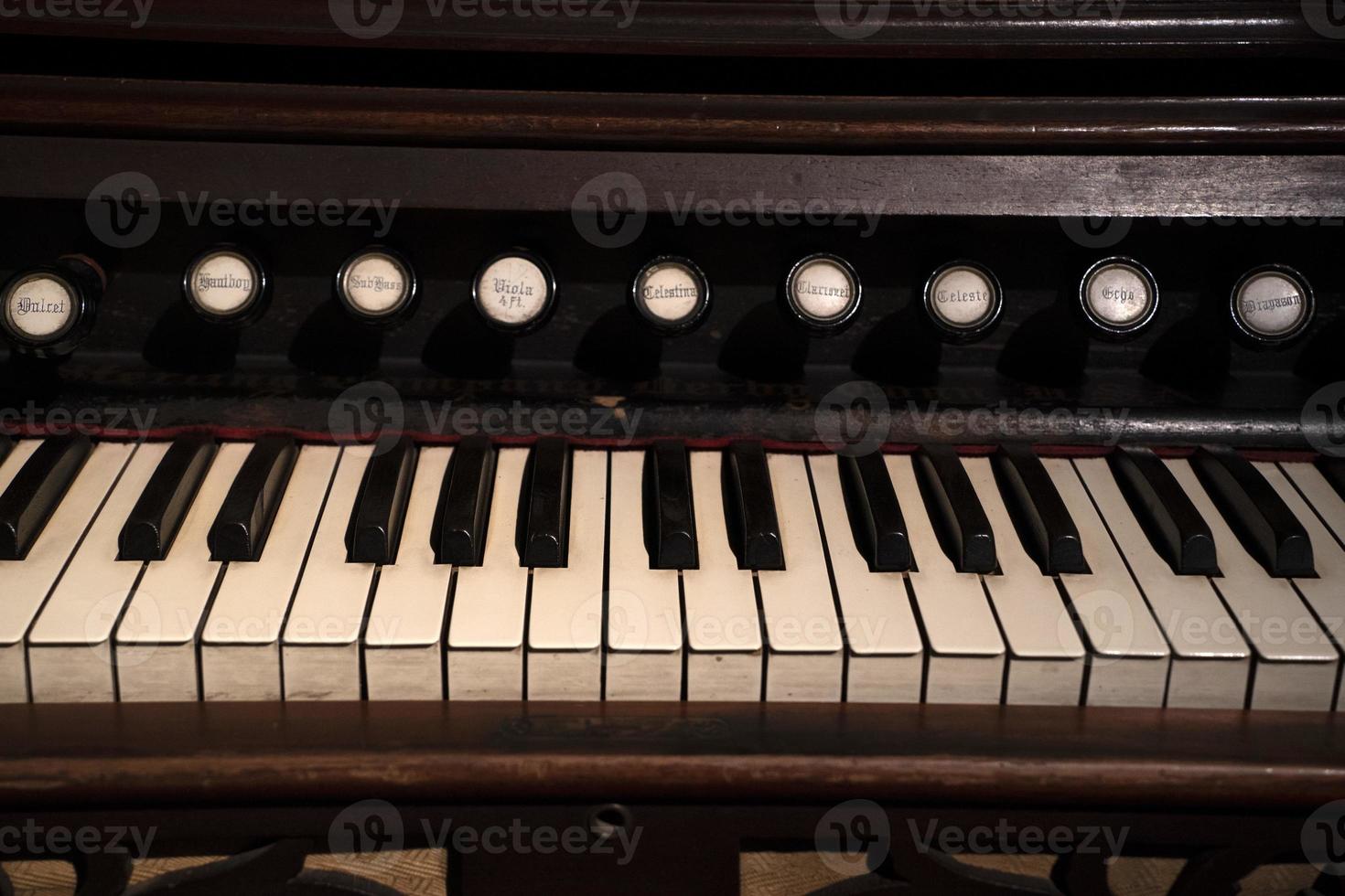 old organ keyboard vintage detail photo