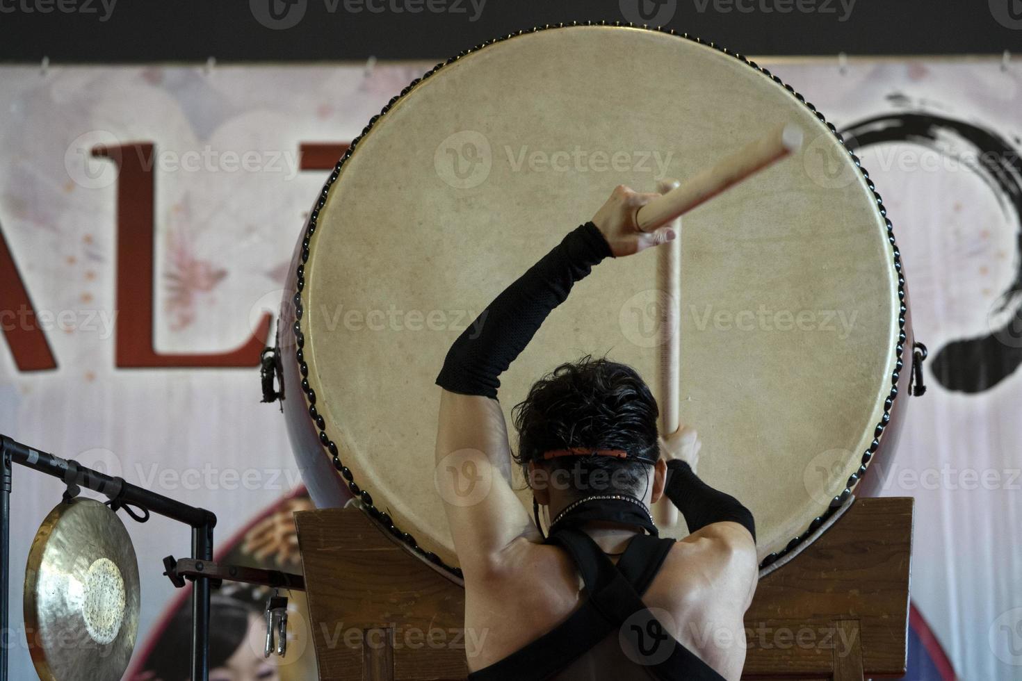 Japanese drummer in action photo