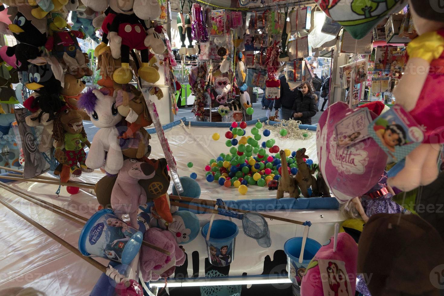 GENOA, ITALY - DECEMBER, 9 2018 - Traditional Christmas Luna Park Fun Fair is opened photo