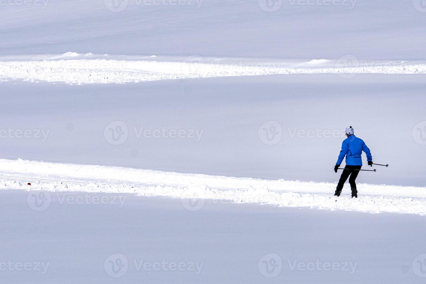 cross country skiing in alps dolomites photo