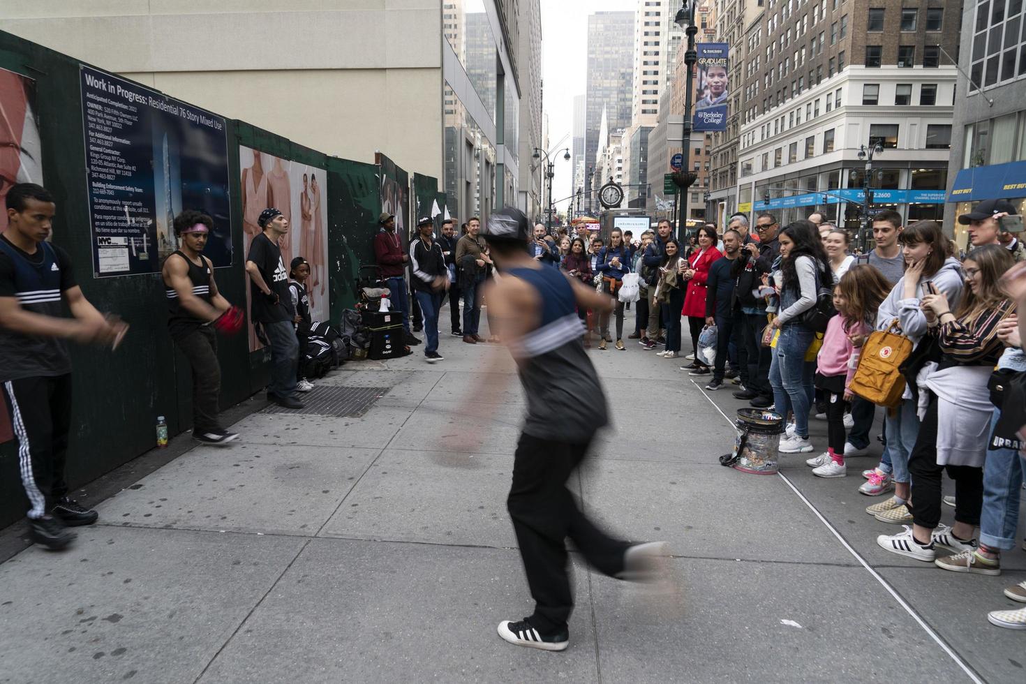 NEW YORK, USA - MAY 7 2019 - Break dancer in 5th avenue photo