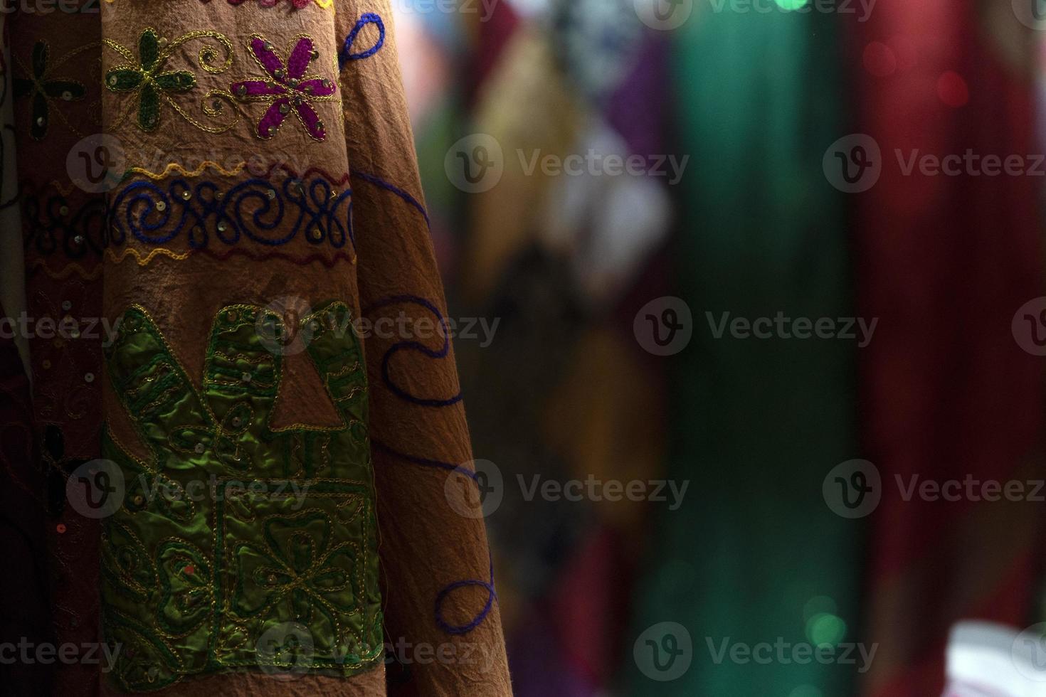 India clothes at the market for sale photo