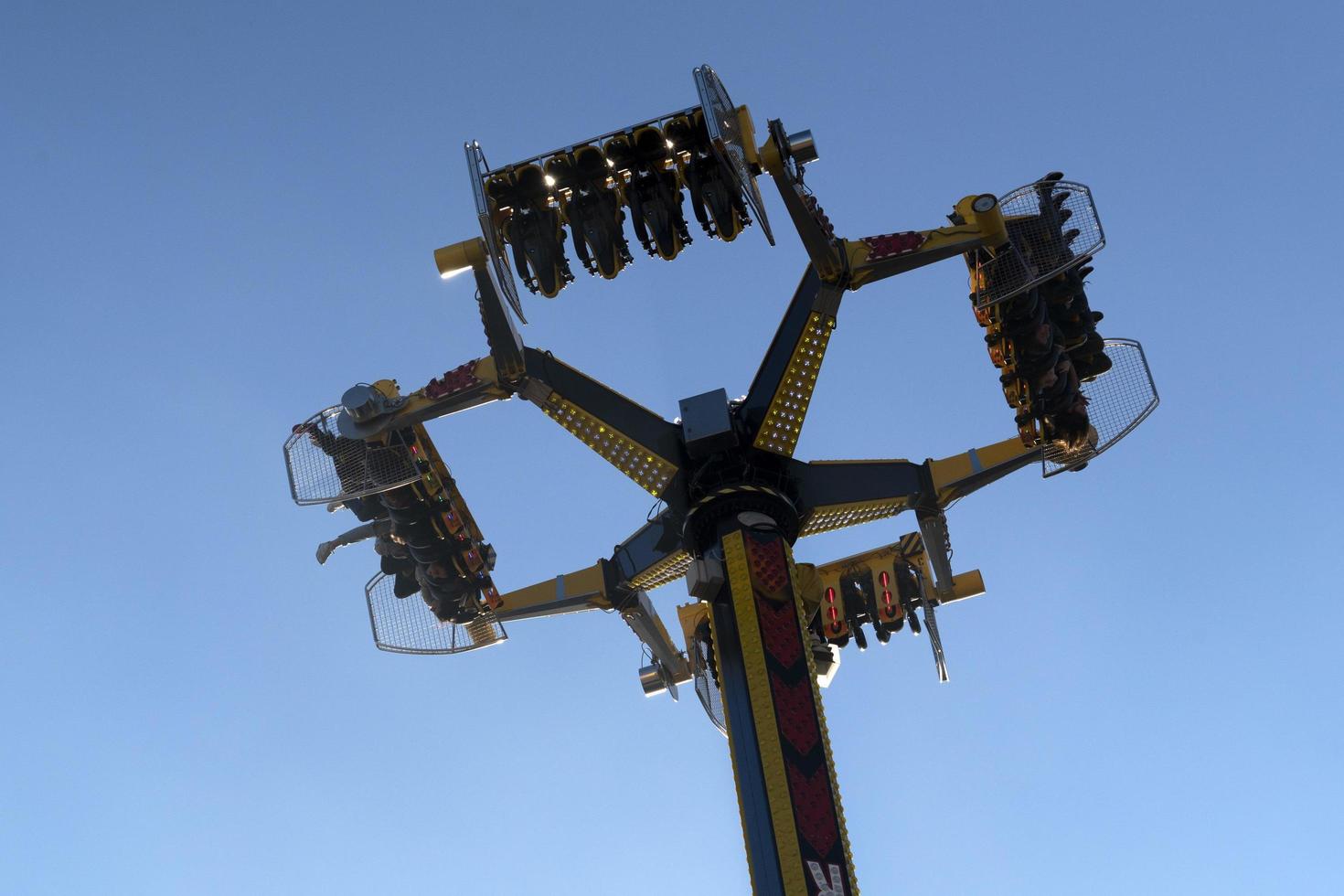 GENOA, ITALY - DECEMBER, 9 2018 - Traditional Christmas Luna Park Fun Fair is opened photo