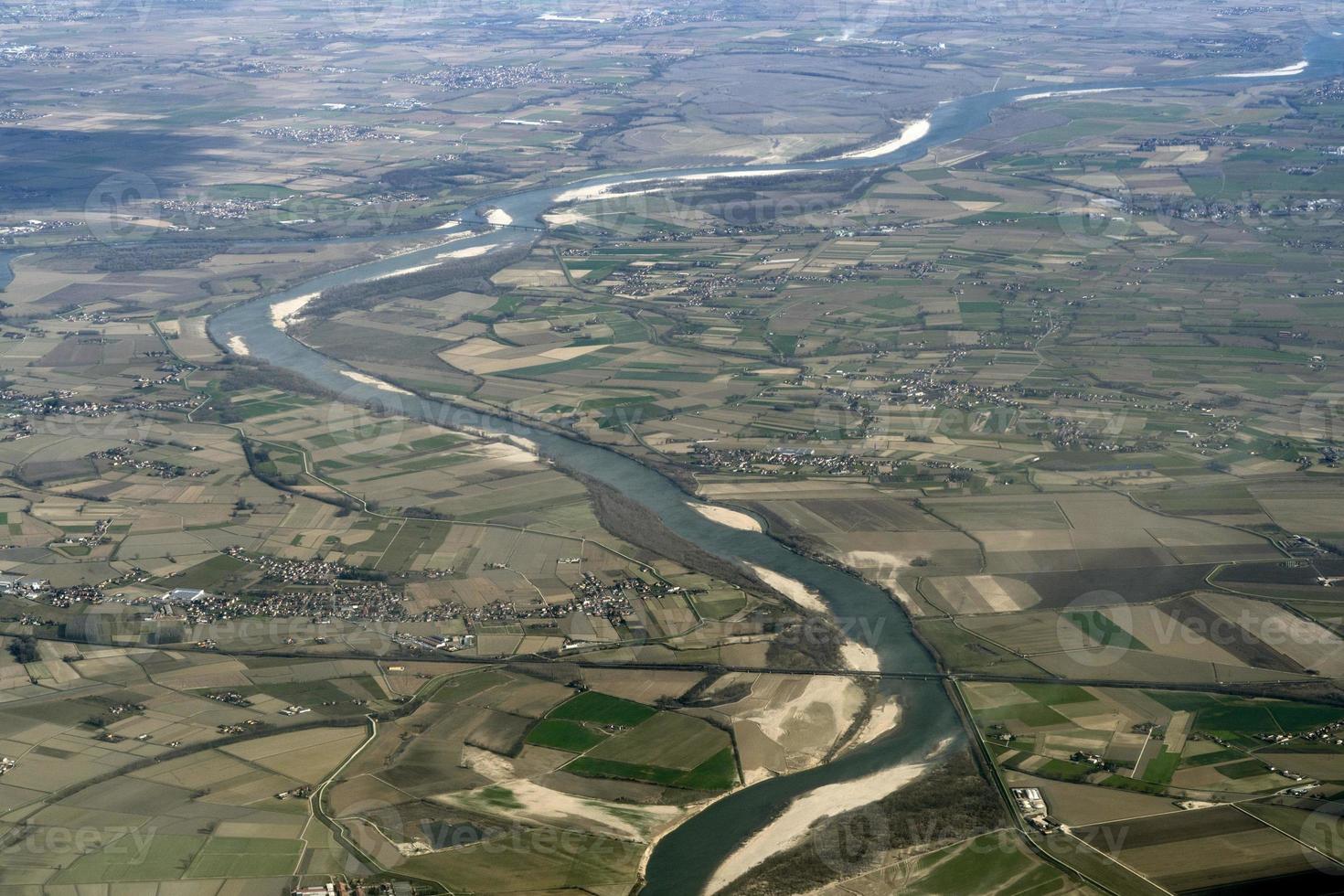 Po River Valley Italy aerial view panorama photo