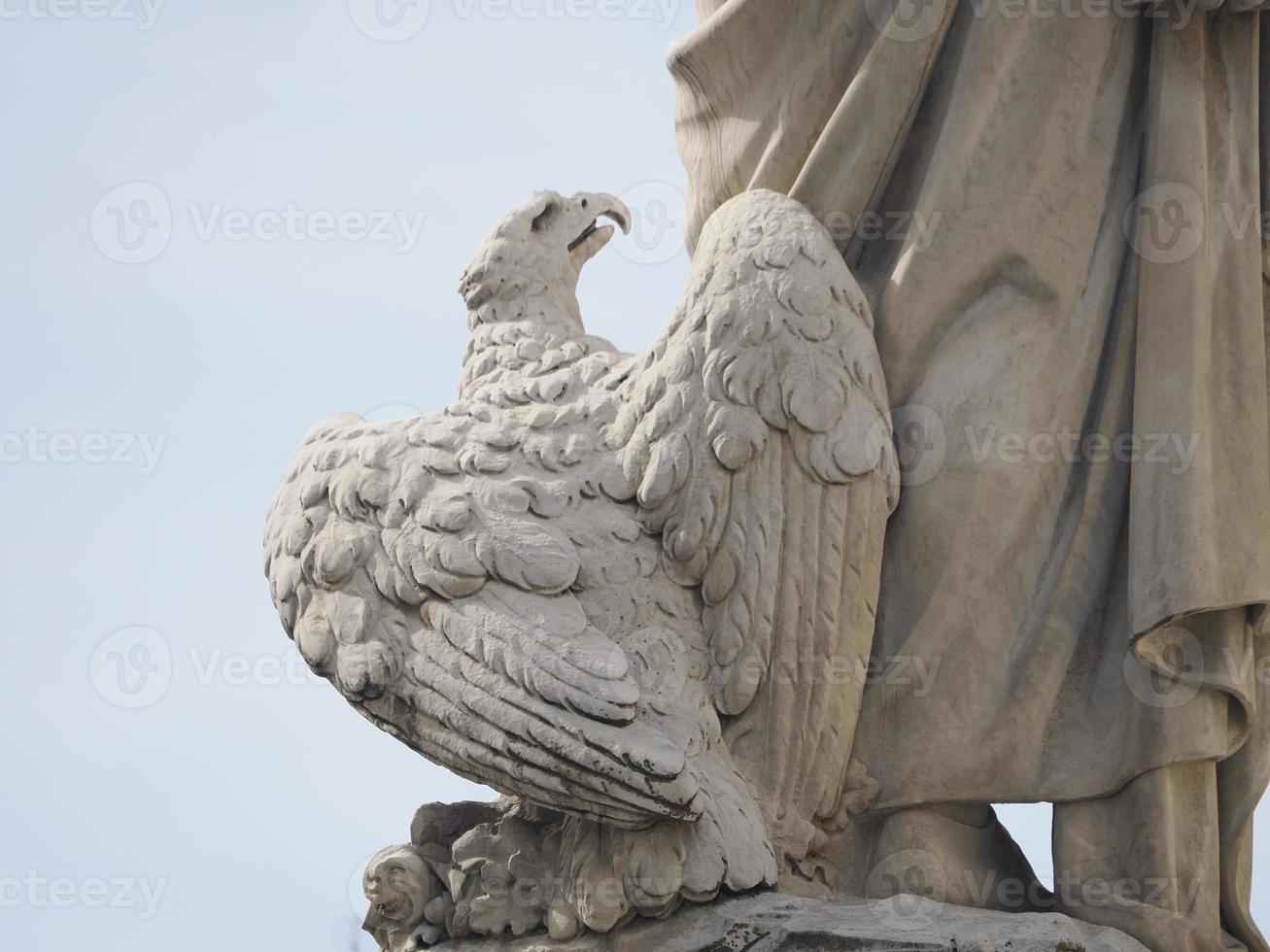 dante statue in florence santa croce place photo