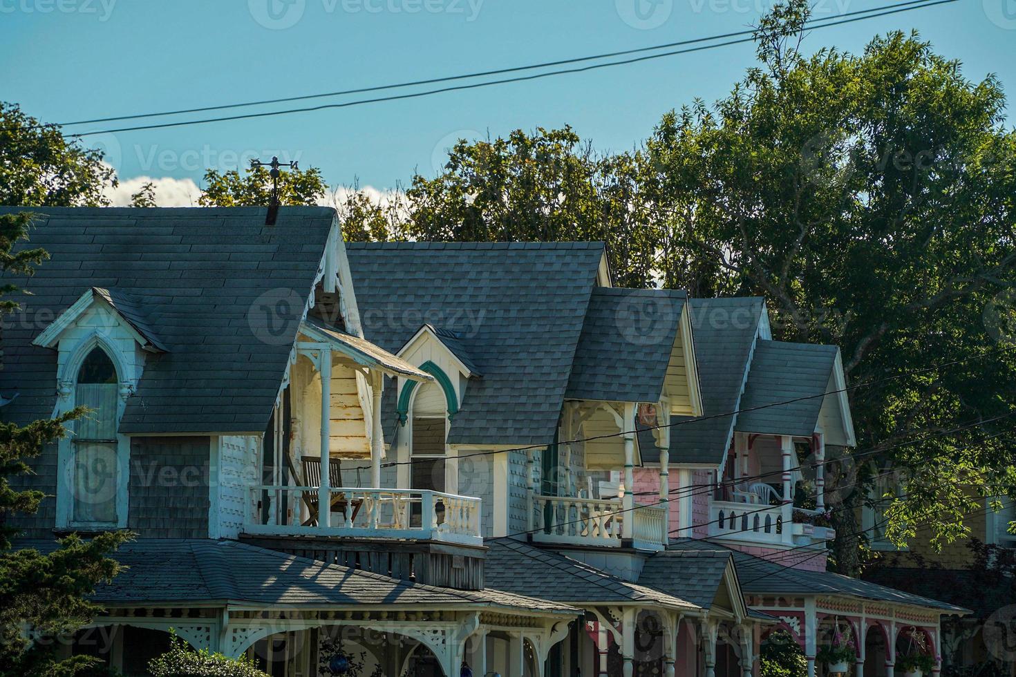 martha vineyard gingerbread colorful houses photo