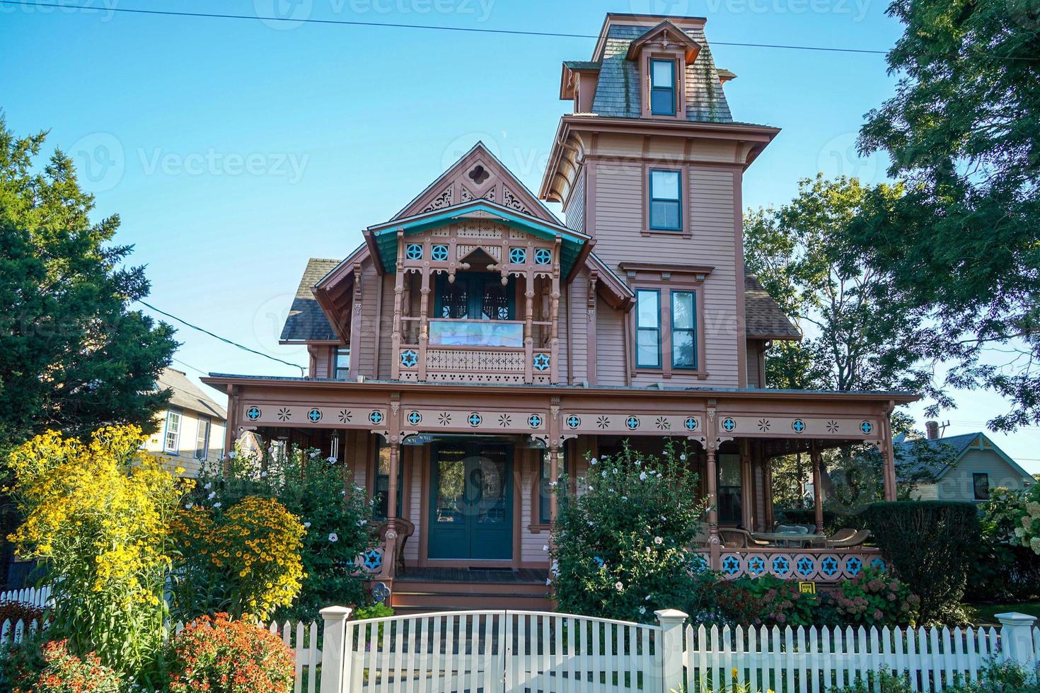 martha vineyard gingerbread colorful houses 17362338 Stock Photo at