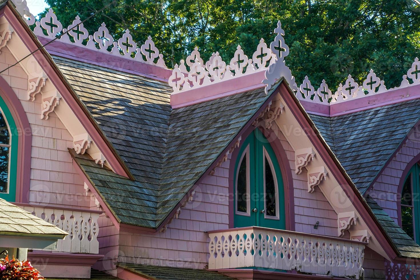 martha vineyard gingerbread colorful houses photo