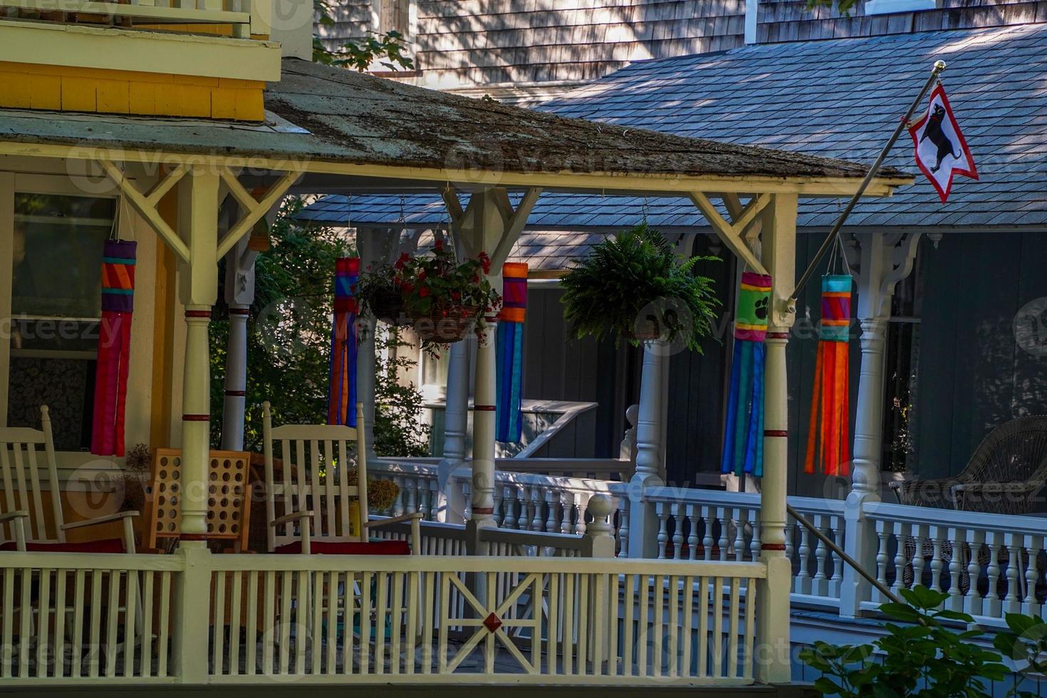 martha vineyard gingerbread colorful houses photo