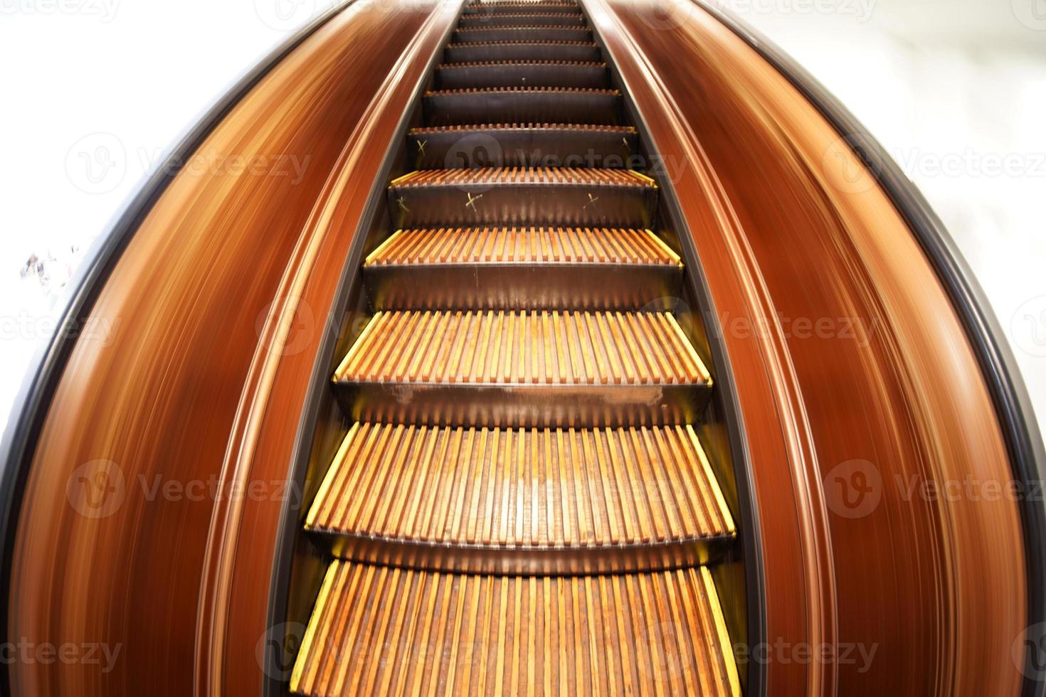 old antique wooden escalator in new york photo