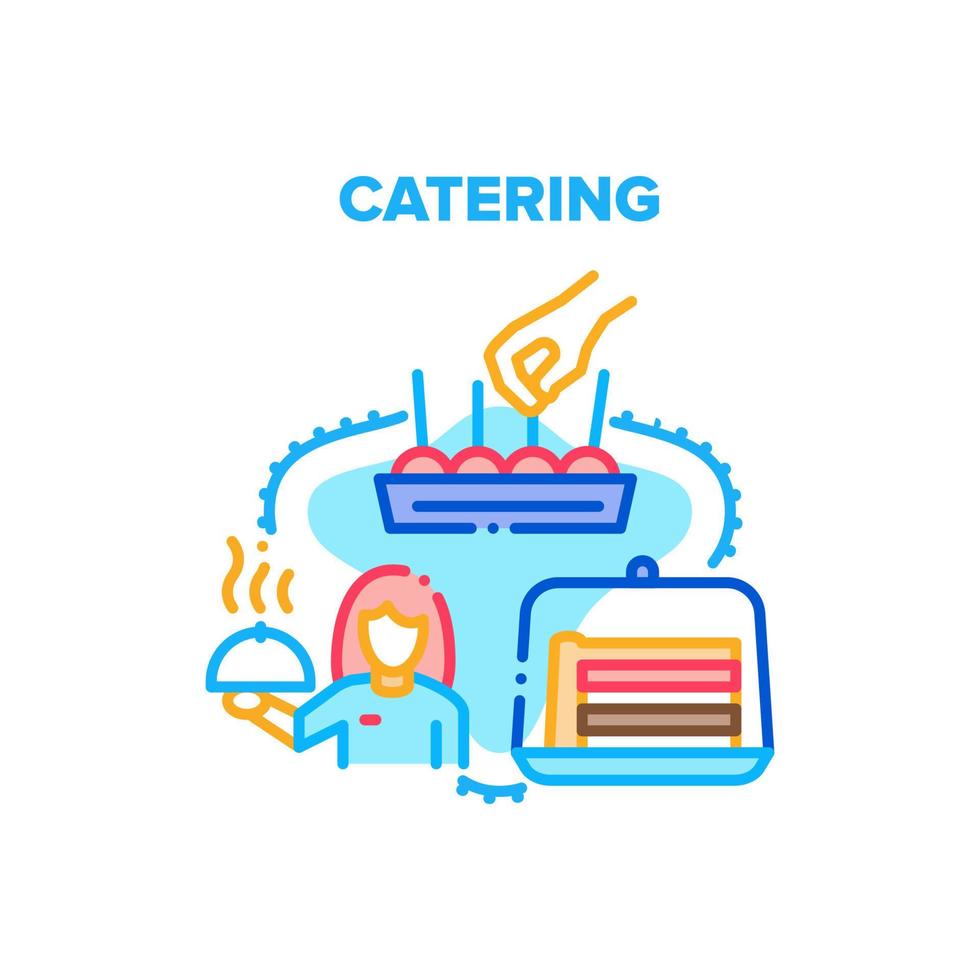 ilustración de color de concepto de vector de servicio de catering