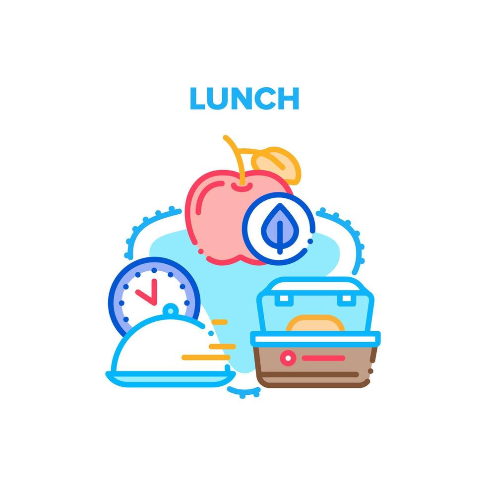 Lunch Dish Food Vector Concept Color Illustration