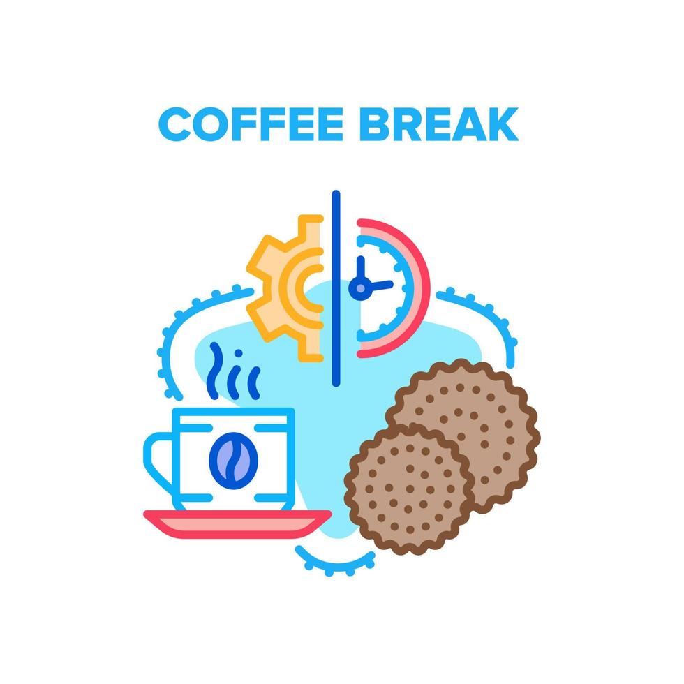 ilustración de color de concepto de vector de pausa para el café