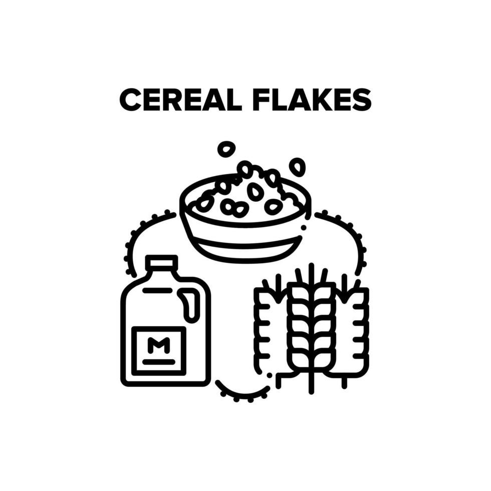 copos de cereal vector ilustración negra