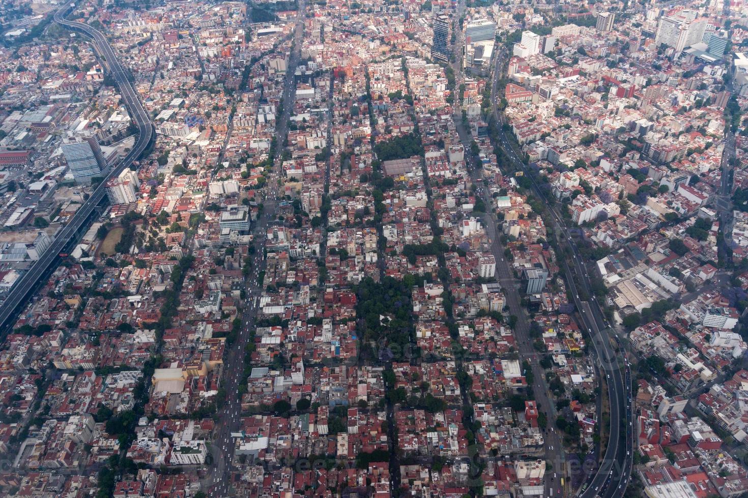 mexico city aerial view cityscape panorama photo